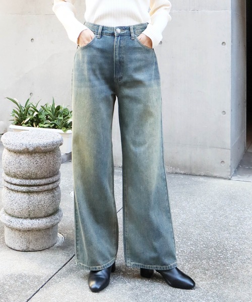 「attiree」 加工デニムパンツ LARGE ブルー レディース_画像8