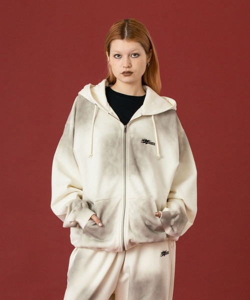 XLARGE（エクストラ ラージ） パーカー SPRAY DYED ZIP UP HOODED
