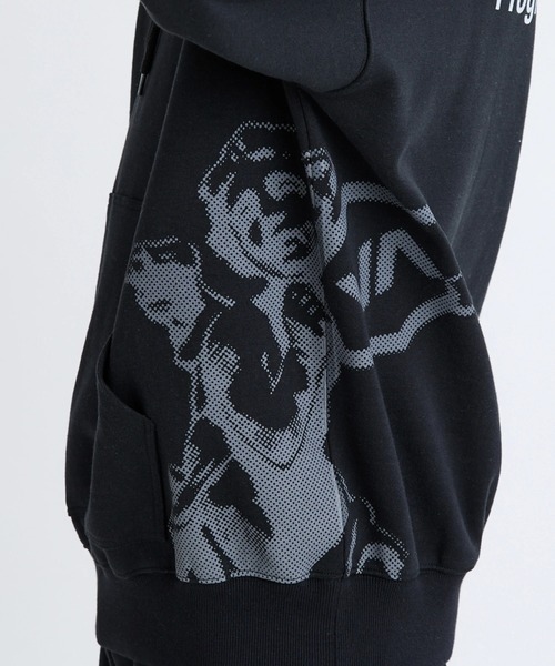 RVCA ブラック パーカー グラフィックプリント OUTLET】RVCA メンズ OVER PRINT HD パーカー 【2025年秋冬モデル】