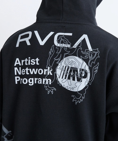 RVCA プリントパーカー　黒　M RVCA（ルーカ） パーカー メンズ OVER PRINT HD パーカー 「2025年秋冬