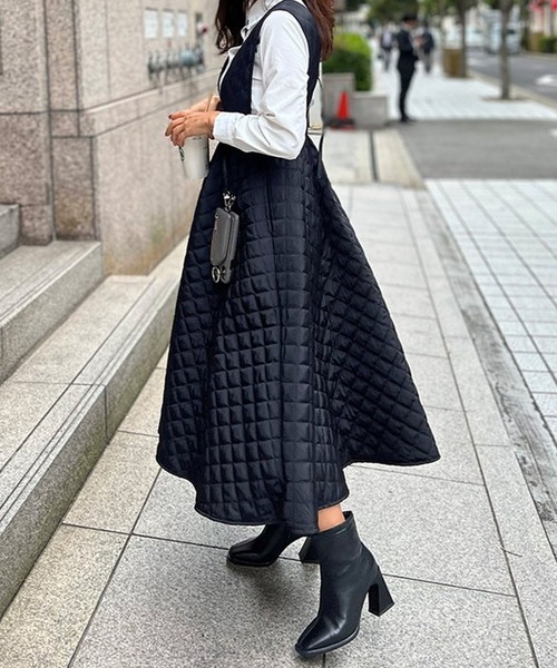 c*o様 アンミヌUNMINOU☆ウエストフリルサロペット（BLACK） ST.ROONEY（セントルーニー） サロペット オーバーオール キルティング