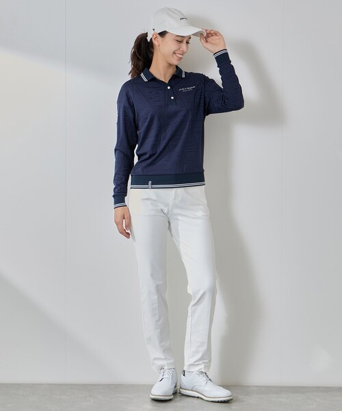 JUN&ROPE'（ジュンアンドロペ） ポロシャツ ポロ ペナント柄JQ長袖ポロ