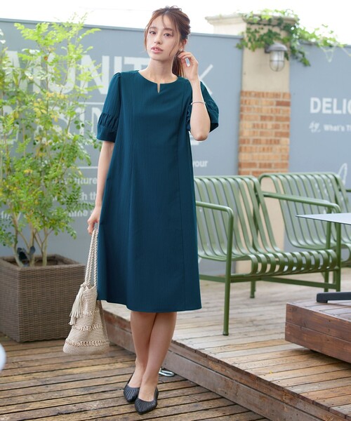 「Tiaclasse」 半袖ワンピース M ブラック レディース_画像4