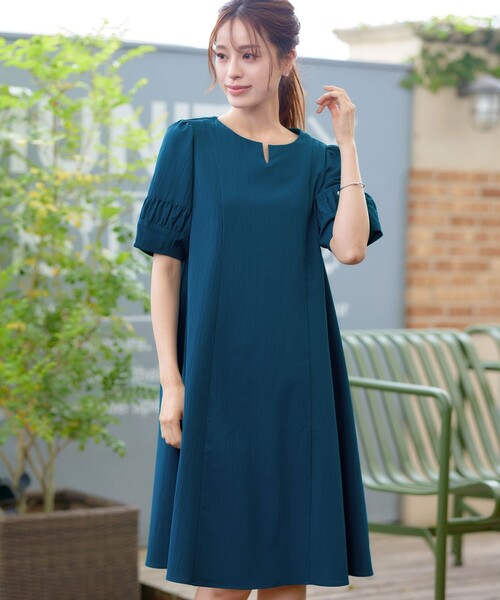 「Tiaclasse」 半袖ワンピース M ブラック レディース_画像6