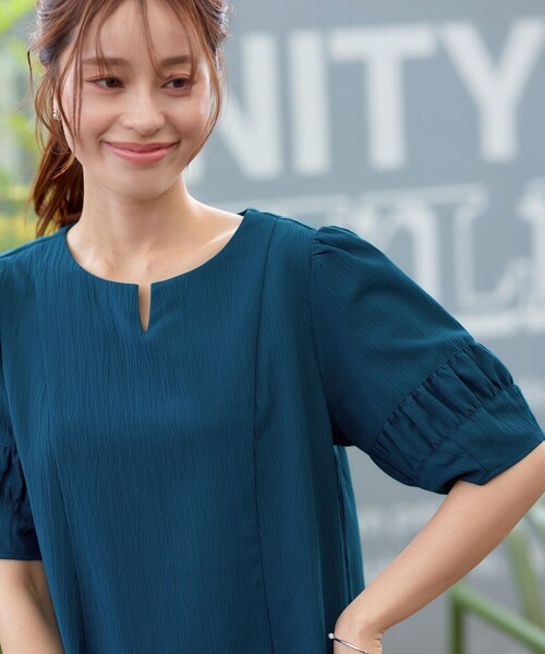 「Tiaclasse」 半袖ワンピース M ブラック レディース_画像7