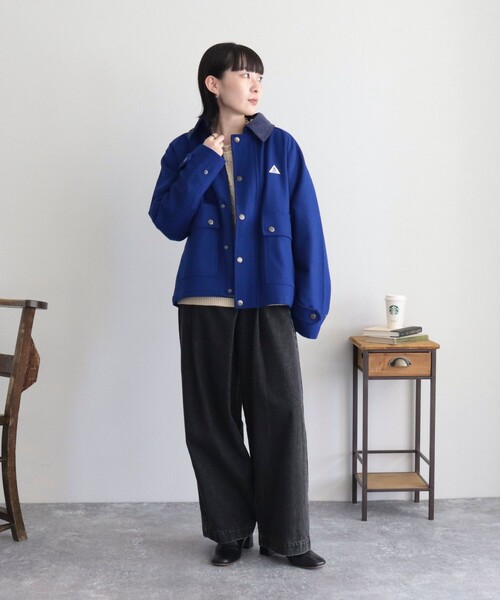 「GEVACO」 ジャケット 38 ロイヤルブルー レディース_画像2