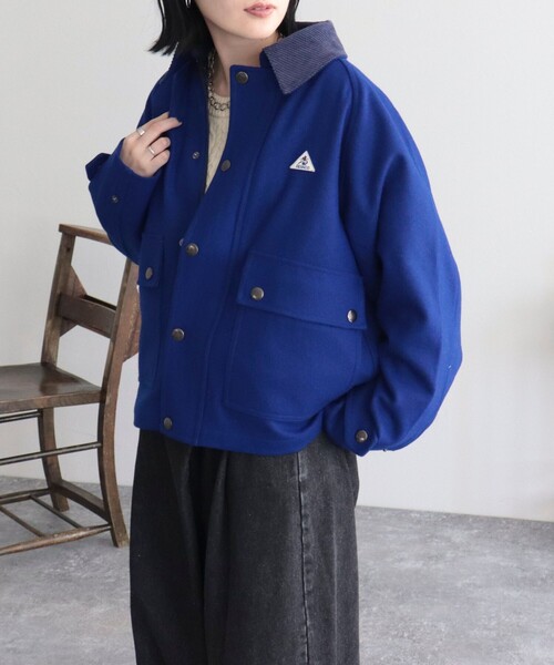 「GEVACO」 ジャケット 38 ロイヤルブルー レディース_画像7