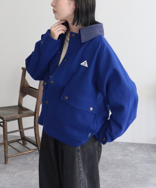 「GEVACO」 ジャケット 38 ロイヤルブルー レディース_画像9