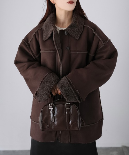 Riberry（リベリー） ムートンコート ボアコート ミドル丈ムートン