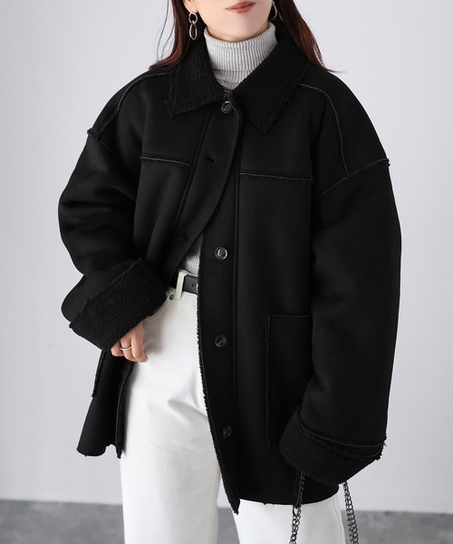 Riberry（リベリー） ムートンコート ボアコート ミドル丈ムートン