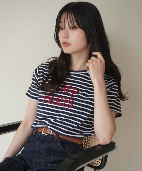 EIMY ISTOIRE（エイミーイストワール） 半袖Tシャツ F ネイビー