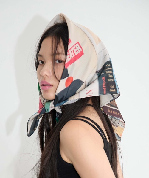 LY スカーフ バンダナ 「LY」Postcard scarf ポストカードスカーフ