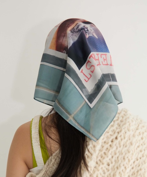 LY スカーフ バンダナ 「LY」Postcard scarf ポストカードスカーフ