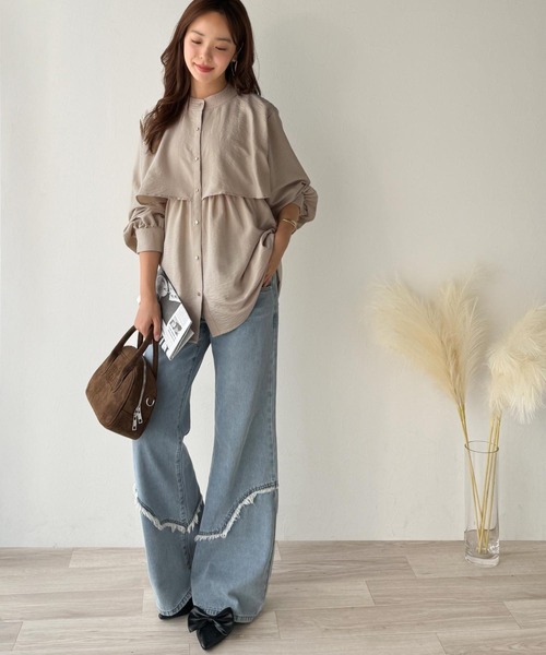 「classicalelf」 長袖ブラウス X-LARGE ベージュ レディース_画像2