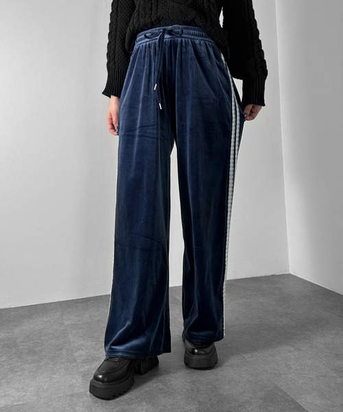 jiasecond. パンツ 「jiasecond.」サイドレースラインベロアパンツ