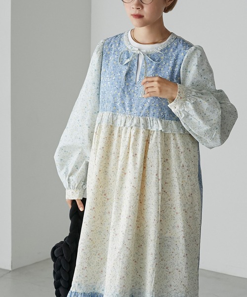 「forksy.」 長袖ワンピース FREE ブルー レディース_画像6