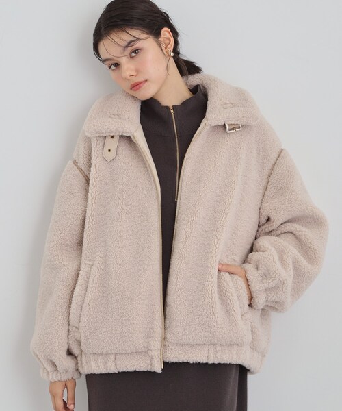THE SHOP TK ブルゾン アウター マシュマロタッチ ボアボンバー 