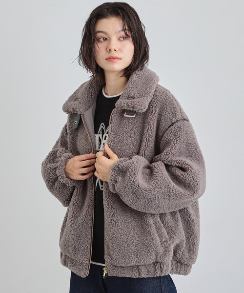 THE SHOP TK ブルゾン アウター マシュマロタッチ ボアボンバー 