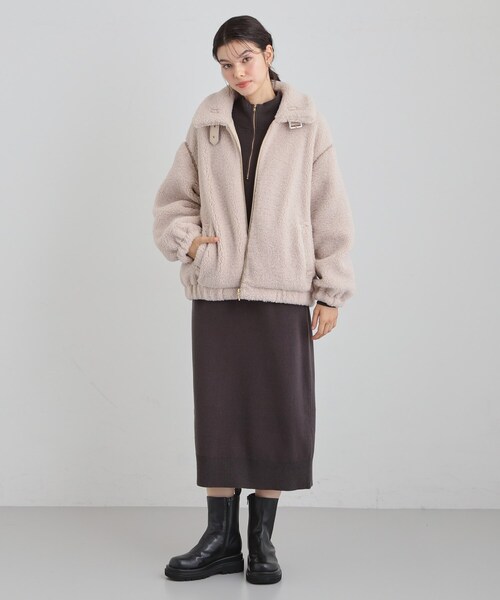 THE SHOP TK ブルゾン アウター マシュマロタッチ ボアボンバー 