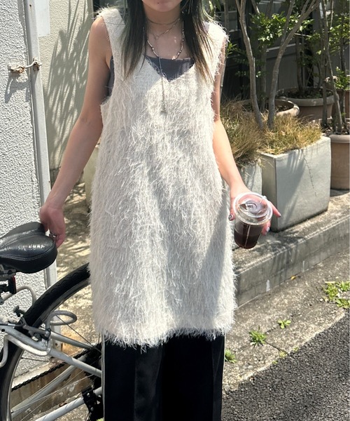 「JEANASIS」 ノースリーブトップス FREE ブラック レディース_画像3