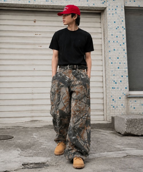 SPINNS（スピンズ） ワイドパンツ パンツ カモフラージュ柄バルーン