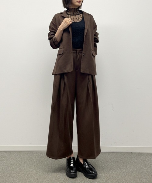 セットアップ 「上下セット」スウェードライクセットアップ レディース