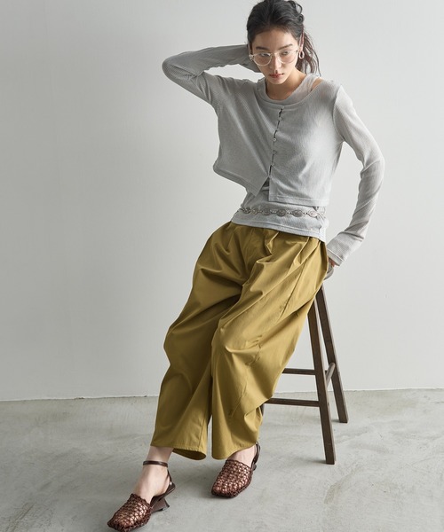 「THE YOn」 チノパンツ FREE ピンク レディース_画像3