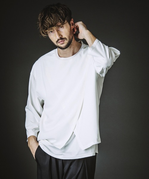 NO ID.（ノーアイディー） tシャツ 「NO ID.」Slit Layered 8-Sleeve