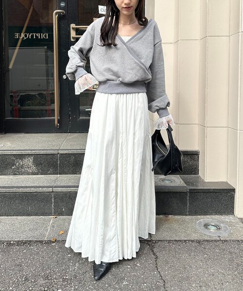 スカート 「低身長サイズあり」ランダム切替フレアスカートの画像