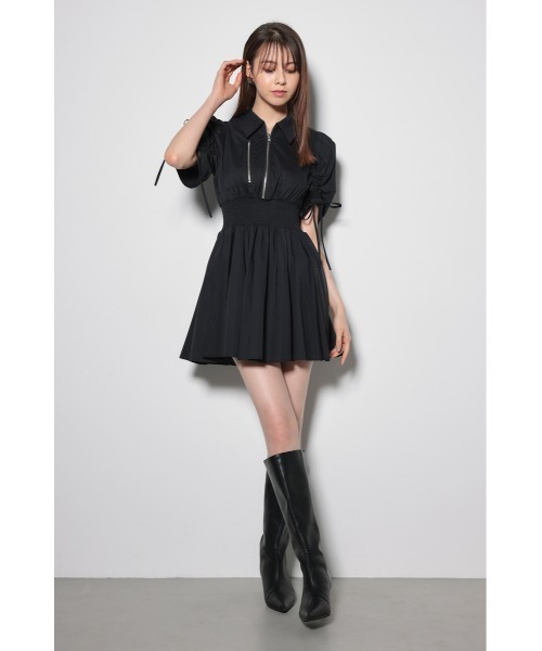 「rienda」 半袖ワンピース SMALL ブラック レディース_画像9