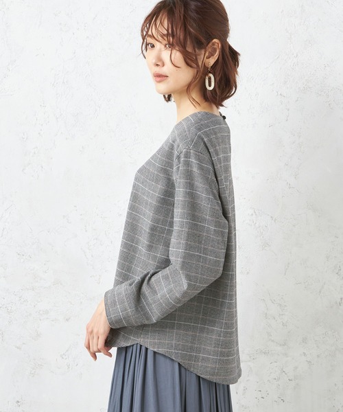 「Petit Honfleur」 長袖ブラウス 9号 グレー レディース_画像4