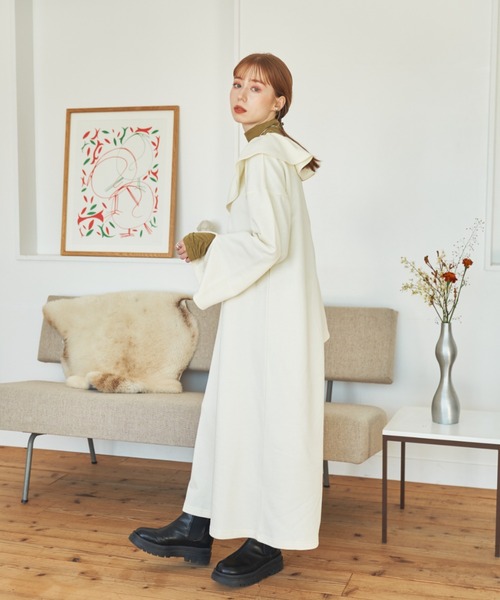 hinari（ヒナリ） 長袖ワンピース SMALL ホワイト レディース