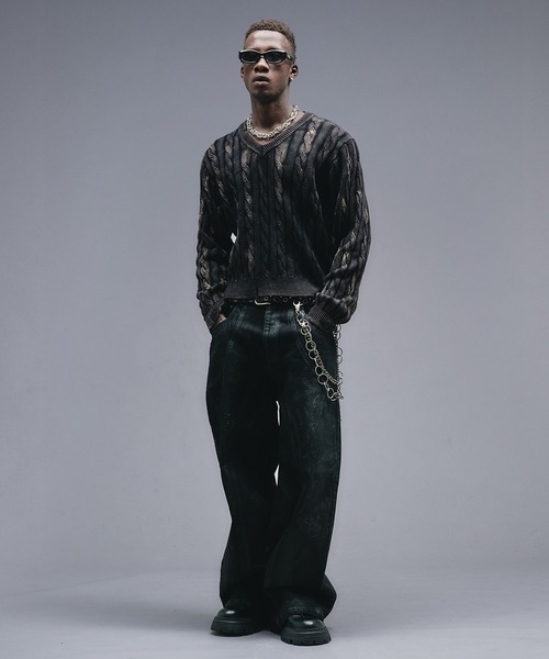 「ANDER HUNK」 長袖ニット LARGE ブラック メンズ_画像3