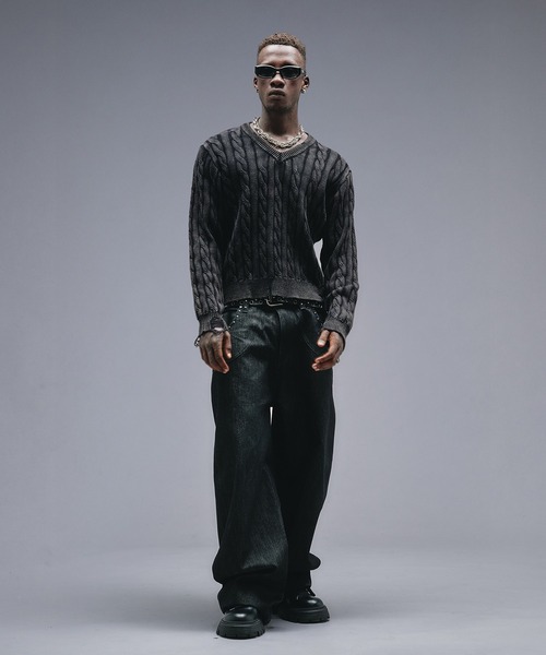「ANDER HUNK」 長袖ニット LARGE ブラック メンズ_画像8