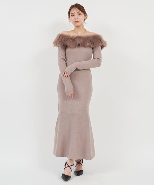 「ROYAL PARTY」 ニットワンピース FREE パープル レディース_画像6
