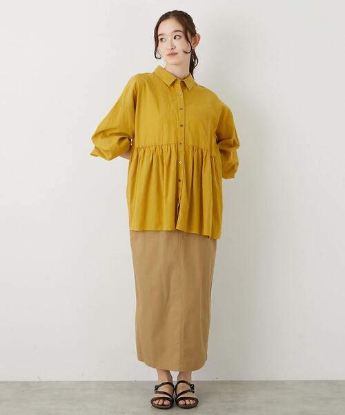 「MELROSE claire」 長袖ブラウス FREE ブラウン レディース_画像6