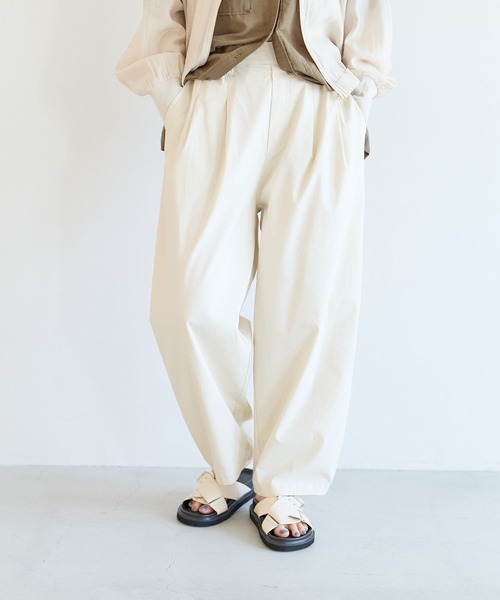 パンツ 「吸水速乾/接触冷感/UVケア」テックリネンバルーンパンツ レディースの画像