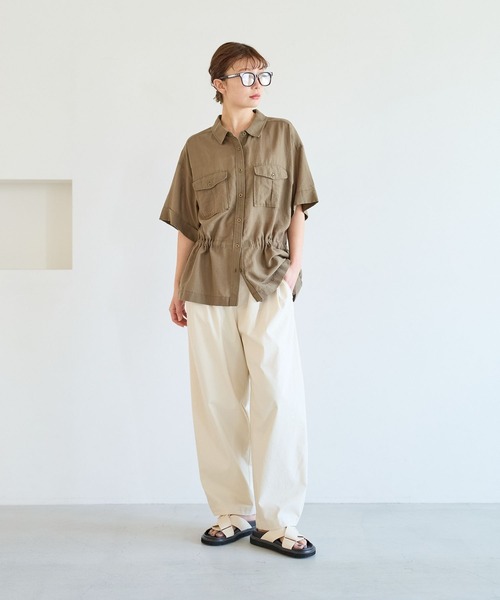 パンツ 「吸水速乾/接触冷感/UVケア」テックリネンバルーンパンツ レディースの画像