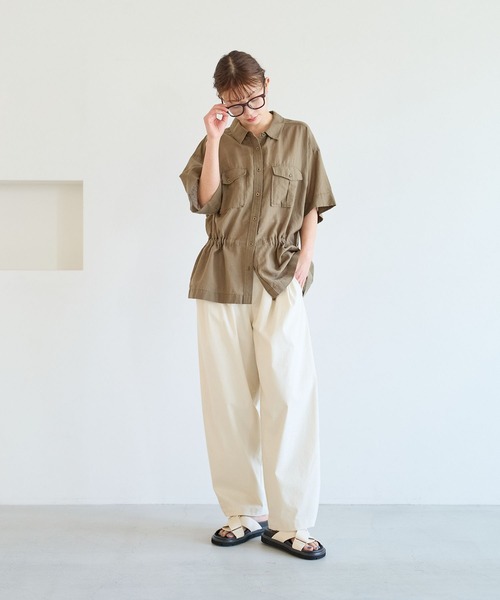 パンツ 「吸水速乾/接触冷感/UVケア」テックリネンバルーンパンツ レディースの画像