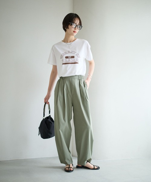 パンツ 「吸水速乾/接触冷感/UVケア」テックリネンバルーンパンツ レディースの画像