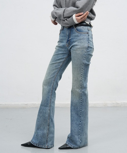 「GENERAL IDEA」 ブーツカットデニムパンツ S ライトブルー レディース_画像5