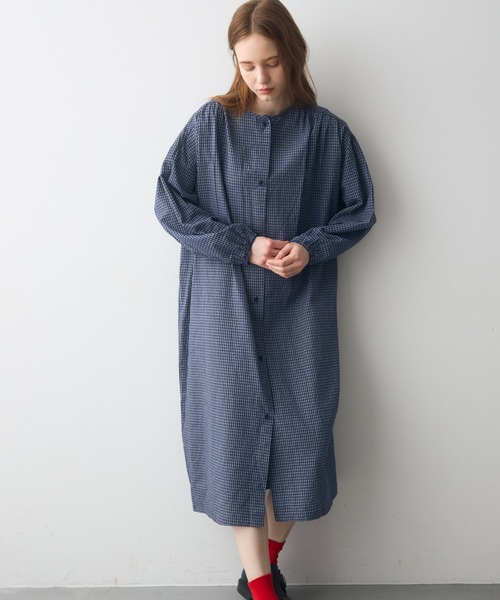 【新品】PRIDE グロッシークリスプワンピース 23SS 白 38 Crisp（クリスプ） ワンピース チェックスモックロングワンピース