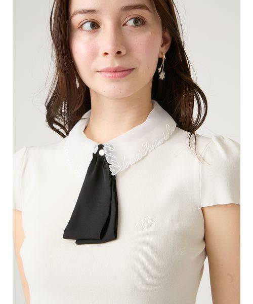 ニット セーター 「REDOUTE」衿付きニットプルオーバー レディースの画像