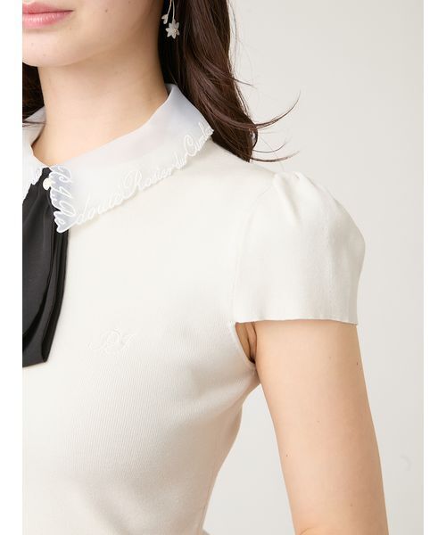 ニット セーター 「REDOUTE」衿付きニットプルオーバー レディースの画像