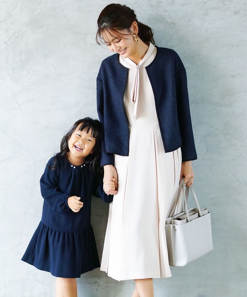 WHITE JOOLA」 ノーカラージャケット 7号 オフホワイト レディース