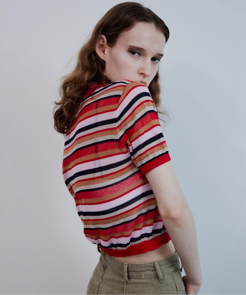 MAISON SPECIAL（メゾンスペシャル） ポロシャツ ポロ Sheer Border