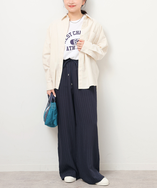 ワイドパンツ パンツ 「追加2」N/Rダブルストライプパンツ レディースの画像