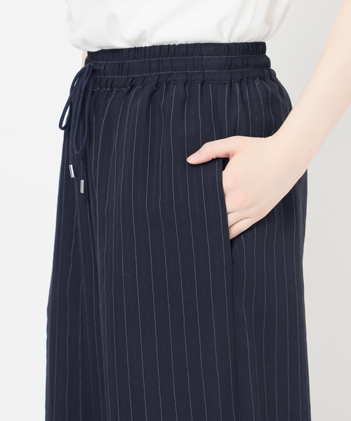 ワイドパンツ パンツ 「追加2」N/Rダブルストライプパンツ レディースの画像