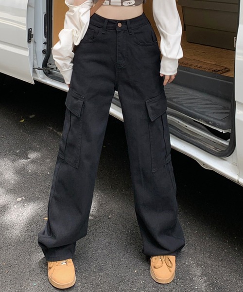 「DAY CLOSET」 デニムハーフパンツ M ブラック レディース_画像2