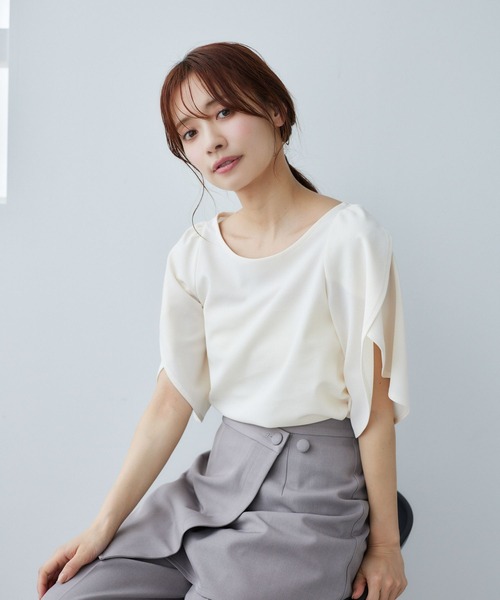 「mysty woman」 半袖カットソー FREE ブラック レディース_画像4